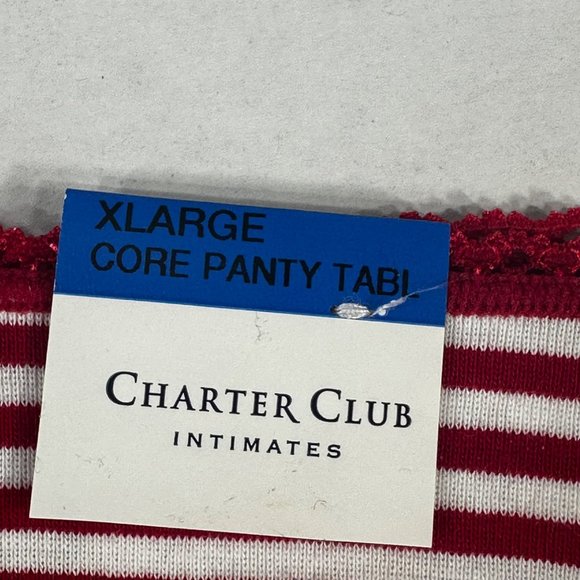 Charter Club Intimates Women's Size XL Panty Brief Hi Cut Striped Red White New - Picture 4 of 13